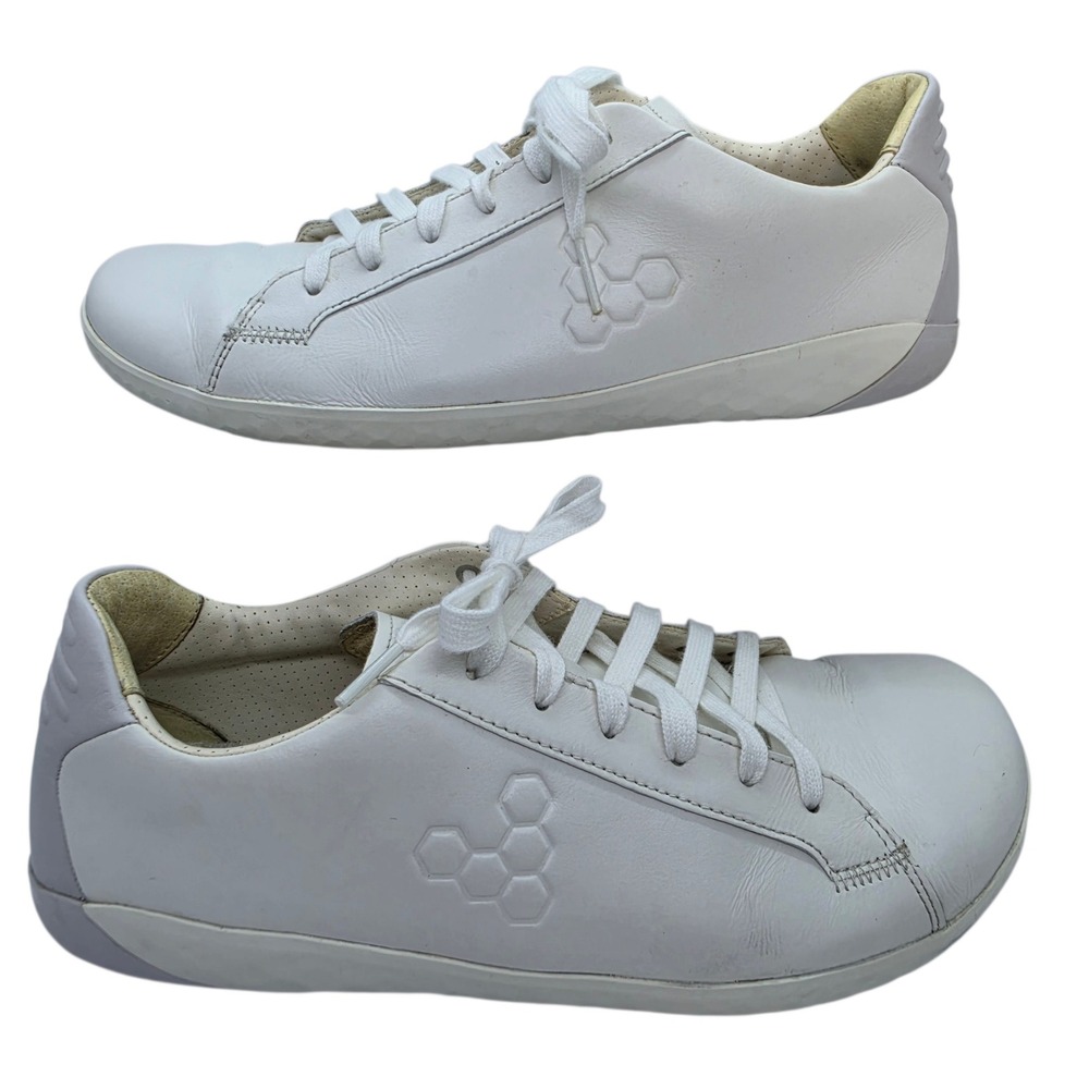 Vivobarefoot Geo Court White Leather Minimalist Sneakers Mens 42 300110-01